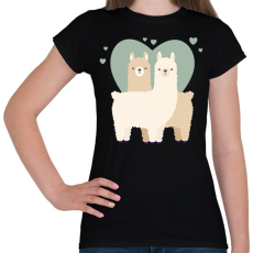 PRINTFASHION Láma Love - Női póló - Fekete