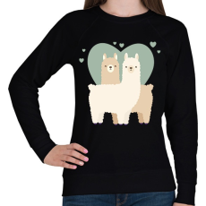 PRINTFASHION Láma Love - Női pulóver - Fekete