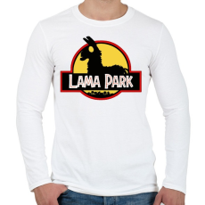 PRINTFASHION Lama Park - Férfi hosszú ujjú póló - Fehér