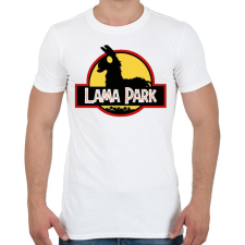 PRINTFASHION Lama Park - Férfi póló - Fehér férfi póló