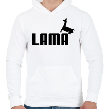 PRINTFASHION Lama Puma paródia - Férfi kapucnis pulóver - Fehér férfi pulóver, kardigán