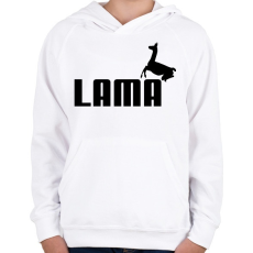 PRINTFASHION Lama Puma paródia - Gyerek kapucnis pulóver - Fehér