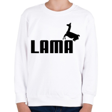 PRINTFASHION Lama Puma paródia - Gyerek pulóver - Fehér
