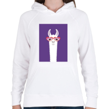 PRINTFASHION lamalogo - Női kapucnis pulóver - Fehér női pulóver, kardigán
