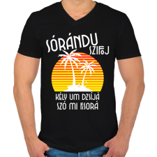 PRINTFASHION LAMBADA - Férfi V-nyakú póló - Fekete férfi póló