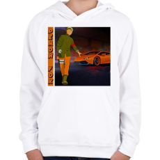 PRINTFASHION Lambo Naruto - Gyerek kapucnis pulóver - Fehér