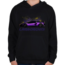 PRINTFASHION lamborghini - Gyerek kapucnis pulóver - Fekete gyerek pulóver, kardigán