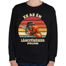 PRINTFASHION Láncfűrész / Favágó - Gyerek pulóver - Fekete