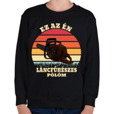 PRINTFASHION Láncfűrész / Favágó - Gyerek pulóver - Fekete
