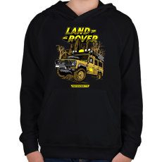 PRINTFASHION Land Rover - Gyerek kapucnis pulóver - Fekete