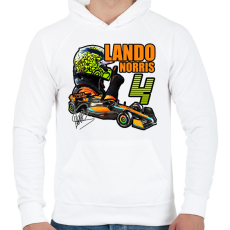 PRINTFASHION Lando Norris F1 - Férfi kapucnis pulóver - Fehér