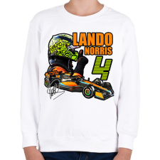PRINTFASHION Lando Norris F1 - Gyerek pulóver - Fehér gyerek pulóver, kardigán