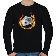 PRINTFASHION Lángoló D20 - Férfi pulóver - Fekete