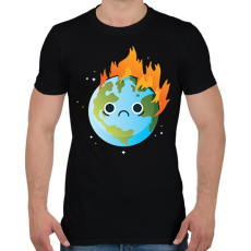 PRINTFASHION Lángoló Föld - Férfi póló - Fekete