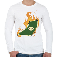PRINTFASHION Lángoló pénz - Férfi hosszú ujjú póló - Fehér férfi póló