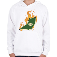 PRINTFASHION Lángoló pénz - Gyerek kapucnis pulóver - Fehér