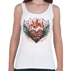 PRINTFASHION Lángoló Szív - Női atléta - Fehér