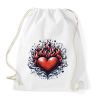 PRINTFASHION Lángoló Szív - Sportzsák, Tornazsák - Fehér