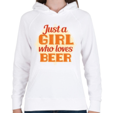 PRINTFASHION Lány aki szereti a sört - Girl loves beer - Női kapucnis pulóver - Fehér