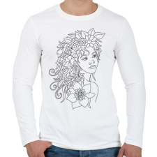 PRINTFASHION Lány - Férfi hosszú ujjú póló - Fehér férfi póló