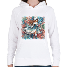 PRINTFASHION Lány téli hangulatban - Női kapucnis pulóver - Fehér
