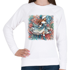 PRINTFASHION Lány téli hangulatban - Női pulóver - Fehér női pulóver, kardigán