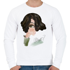 PRINTFASHION Lány.what? - Férfi pulóver - Fehér