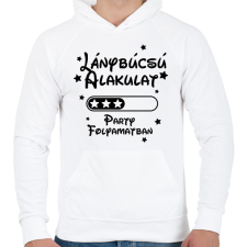 PRINTFASHION Lánybúcsú alakulat Party folyamatban - Férfi kapucnis pulóver - Fehér férfi pulóver, kardigán