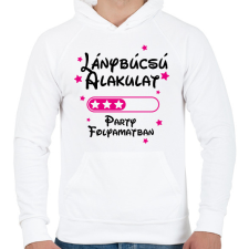 PRINTFASHION Lánybúcsú alakulat Party folyamatban - Férfi kapucnis pulóver - Fehér férfi pulóver, kardigán