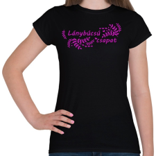 PRINTFASHION Lánybúcsú csapat (levélmintás) - Női póló - Fekete női póló