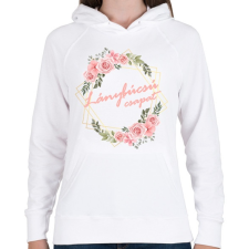 PRINTFASHION Lánybúcsú csapat (rózsás) - Női kapucnis pulóver - Fehér női pulóver, kardigán