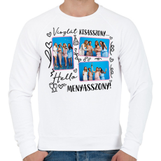 PRINTFASHION Lánybúcsú egyedi képpel - Férfi pulóver - Fehér