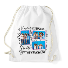PRINTFASHION Lánybúcsú egyedi képpel - Sportzsák, Tornazsák - Fehér tornazsák