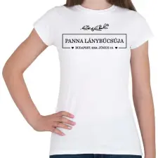 PRINTFASHION Lánybúcsú - egyedi névvel, dátummal - Női póló - Fehér női póló