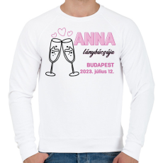 PRINTFASHION Lánybúcsú egyedi névvel - Férfi pulóver - Fehér