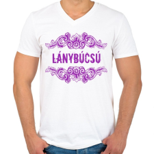 PRINTFASHION Lánybúcsú - Férfi V-nyakú póló - Fehér férfi póló