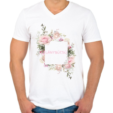 PRINTFASHION Lánybúcsú - Férfi V-nyakú póló - Fehér