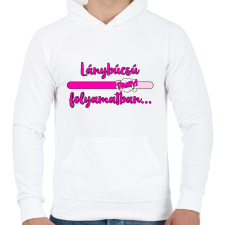 PRINTFASHION Lánybúcsú folyamatban - Férfi kapucnis pulóver - Fehér férfi pulóver, kardigán