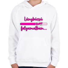 PRINTFASHION Lánybúcsú folyamatban - Gyerek kapucnis pulóver - Fehér gyerek pulóver, kardigán