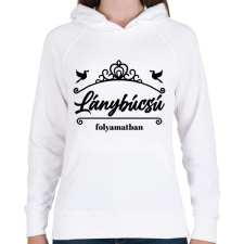 PRINTFASHION Lánybúcsú folyamatban - Női kapucnis pulóver - Fehér női pulóver, kardigán