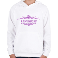 PRINTFASHION Lánybúcsú - Gyerek kapucnis pulóver - Fehér