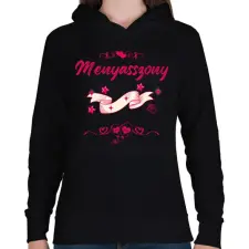 PRINTFASHION Lánybúcsú menyasszony pink - Női kapucnis pulóver - Fekete női pulóver, kardigán