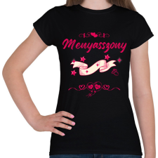 PRINTFASHION Lánybúcsú menyasszony pink - Női póló - Fekete női póló