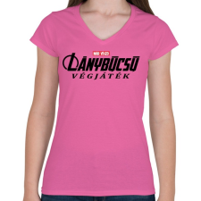 PRINTFASHION Lánybúcsú végjáték - Női V-nyakú póló - Rózsaszín női póló