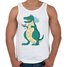 PRINTFASHION Lánybúcsús dínó - Férfi atléta - Fehér atléta, trikó