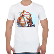 PRINTFASHION Lánykérés - Férfi póló - Fehér