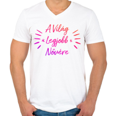 PRINTFASHION Lánytesós - Férfi V-nyakú póló - Fehér