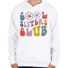 PRINTFASHION Lánytestvér klub - Gyerek kapucnis pulóver - Fehér