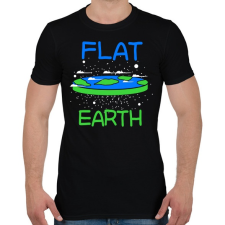 PRINTFASHION Lapos Föld elmélet - Férfi póló - Fekete férfi póló