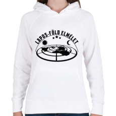 PRINTFASHION Lapos-föld elmélet - Női kapucnis pulóver - Fehér